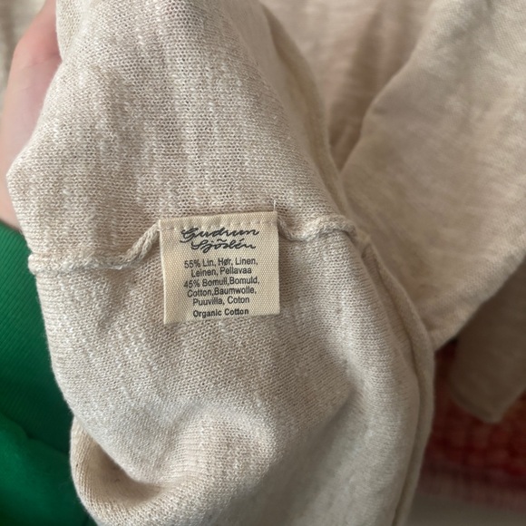 Gudrun Sjoden Long Sleeve Pullover Sweater oatmeal color size XL linen cotton - Picture 6 of 7